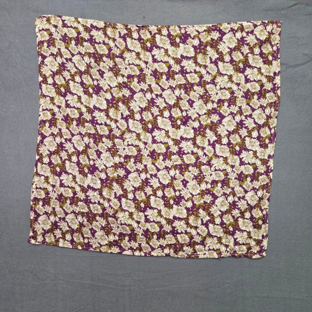 Milkbarn Floral Print Organic Bamboo Muslin‎ Burp Cloth Purple & Cream